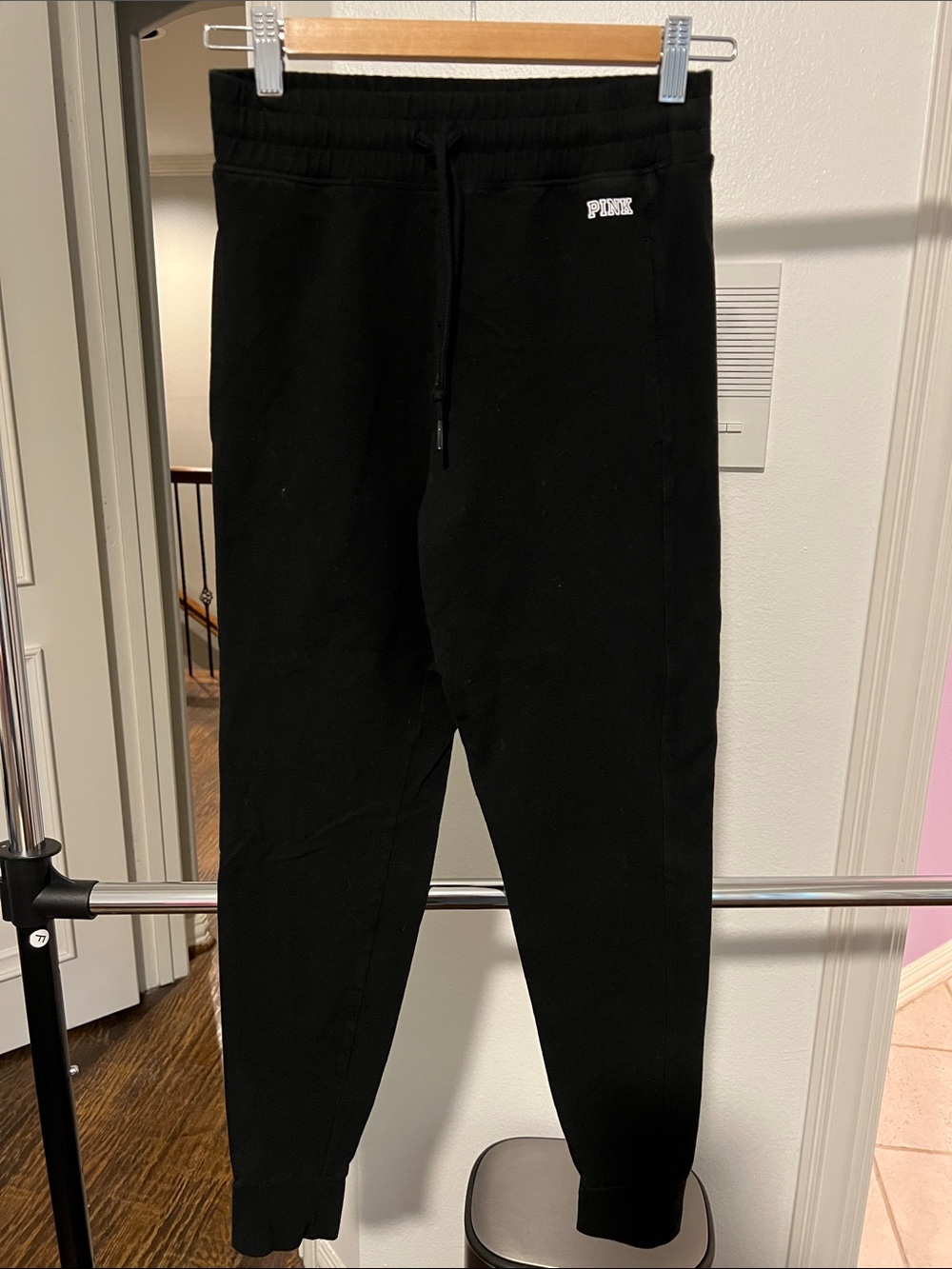 Victoria’s Secret PINK Black Sweatpants with Drawstring